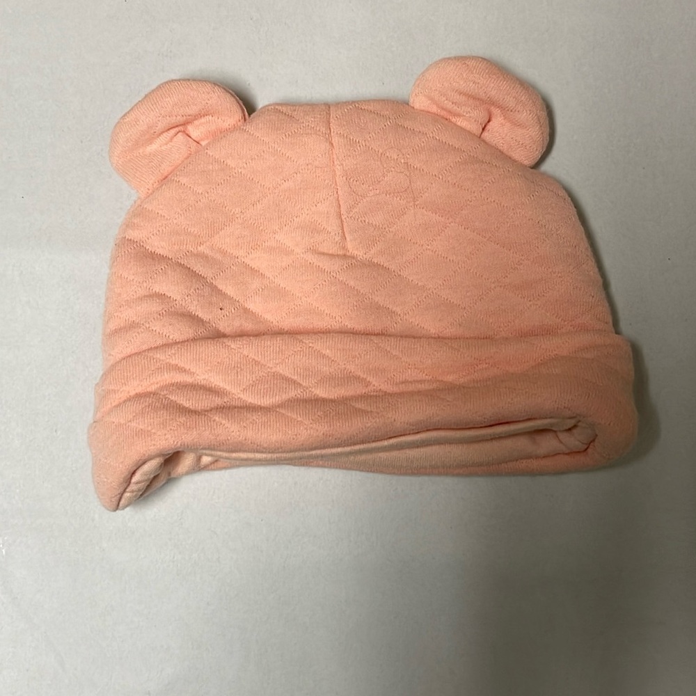 3-6 month coral colored hat